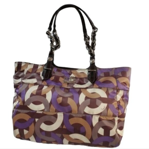 Coach Bag Madison Graphic East West Tote Handbag Purse Shoulder WOMEN'S WOMAN'S - Picture 1 of 14